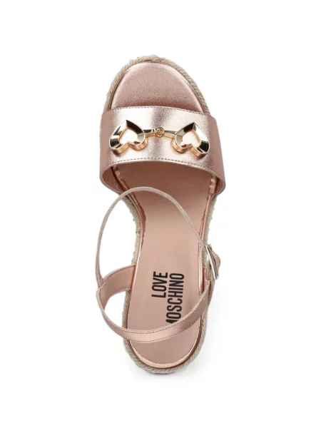 Еспадрили Love Moschino с клин ток със сърца розово