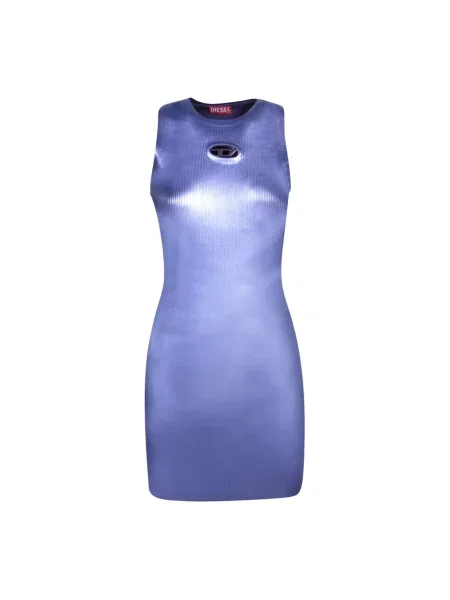 Mały sukienka mini Diesel prążkowana fioletowa