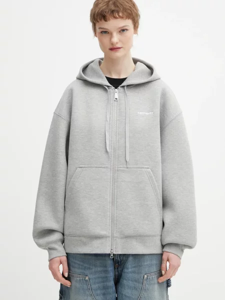 Carhartt WIP bluză W Hooded Alda Jacket cu glugă melanj gri