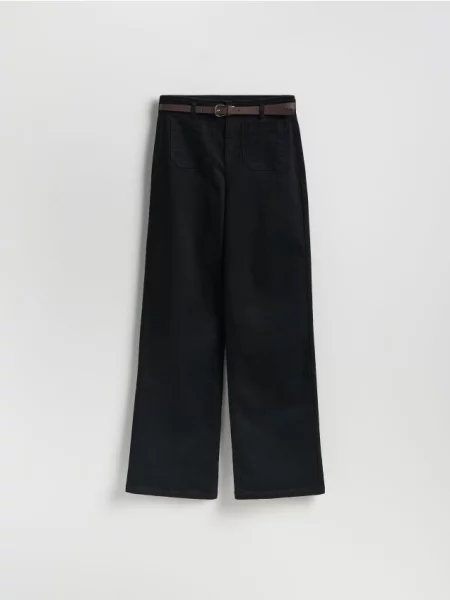 Reserved Blugi wide leg cu negru