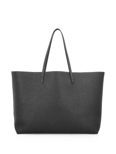Кожена шопинг чанта Fendi черно