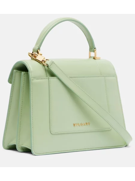 Geanta de piele Bvlgari din piele verde