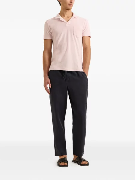 Tricou Orlebar Brown din material terry roz