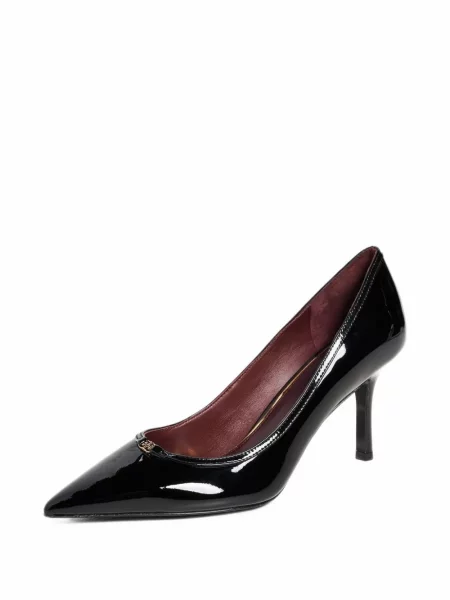 Pantofi cu toc Tory Burch din piele de lac cu cataramă negru