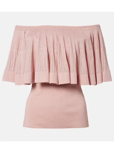 Top Zimmermann tricotate cu volane roz