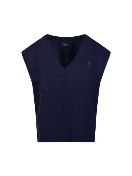 Dzianinowy sweter Polo Ralph Lauren granatowy