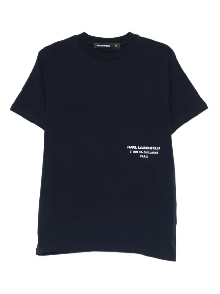 Tricou Karl Lagerfeld cu decolteu rotund albastru