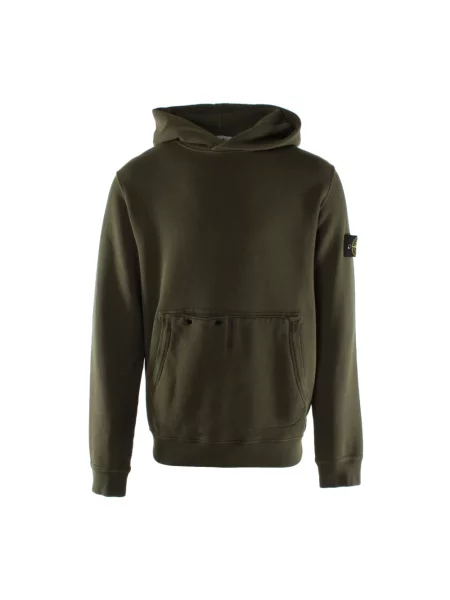 Bluza z kapturem Stone Island z kapturem z kamieniami zielona