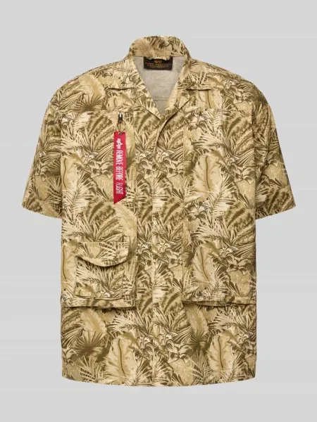 Koszula casualowa o kroju relaxed fit z kieszenią z patką model ‘Honolulu’ Alpha Industries beżowa