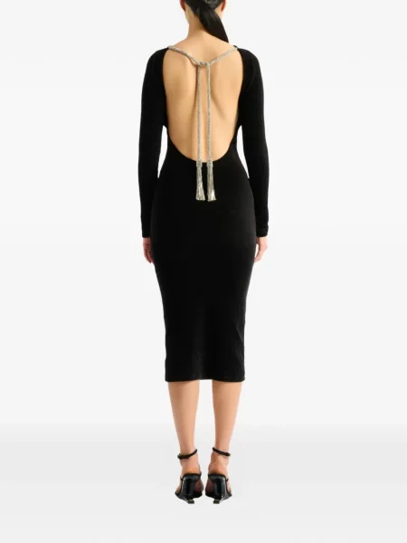 Lung rochie Balmain de catifea negru