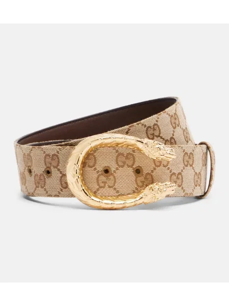 Cu centură curea Gucci din canvas bej