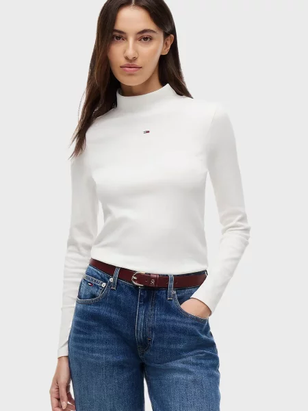 Водолазка Tommy Jeans для гольфу біла