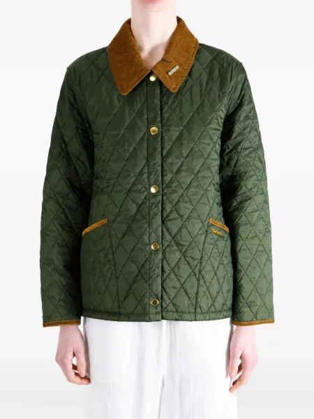 Gulerat matlasat geacă Barbour de catifea cord verde