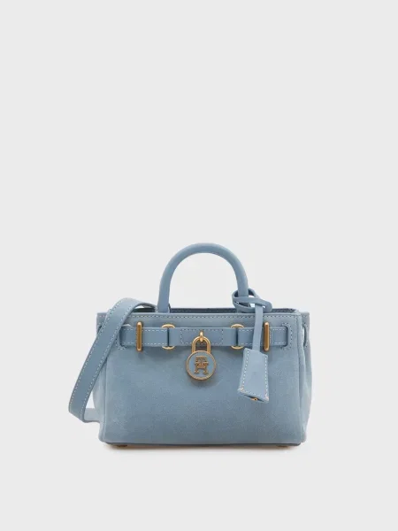 Замшева сумка Tommy Hilfiger блакитна