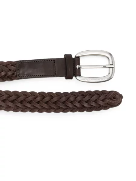 Cu centură curea Golden Goose din piele maro