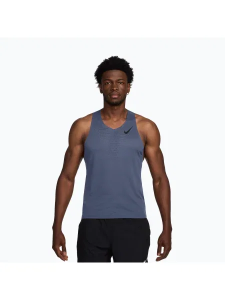 Tricou de alergare pentru bărbați Nike AeroSwift Dri-Fit ADV diffused blue/black negru