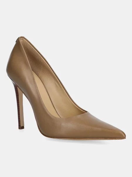 Kožené lodičky MICHAEL Michael Kors Elyse High Pump béžová