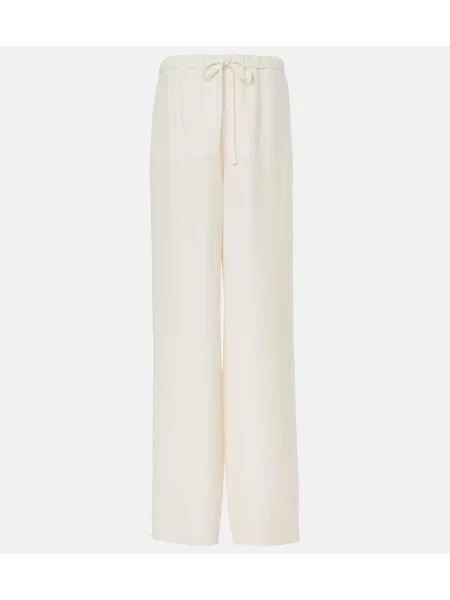 Pantaloni Valentino cu talie înaltă alb