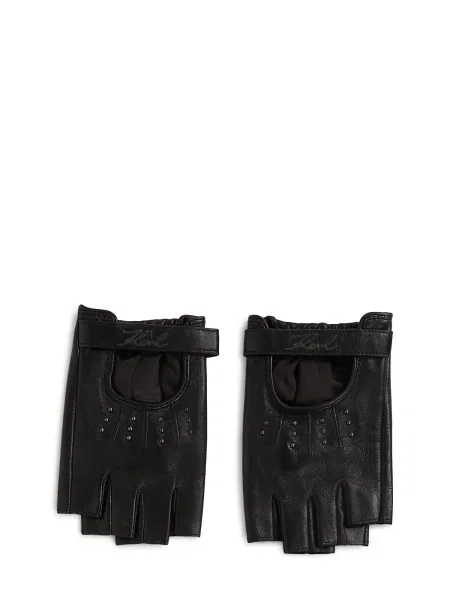 Karl Lagerfeld Rokavice s kratkimi prsti črna