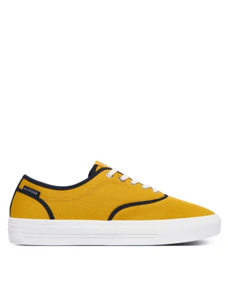 Tommy Hilfiger Πάνινα παπούτσια Th Vulc Cup Long Lace Canvas κίτρινο