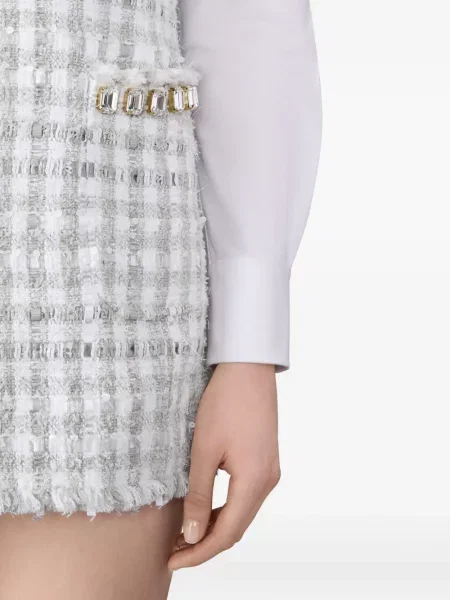 Rochie Thom Browne din tweed de cristal de costum gri