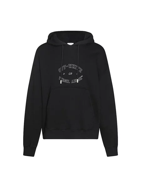 Bluza z kapturem Off-white z nadrukiem biała