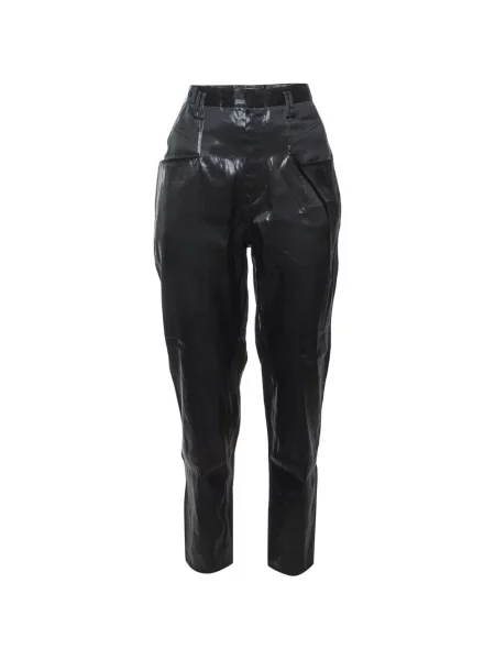 Pantaloni Isabel Marant cu talie înaltă de mătase negru
