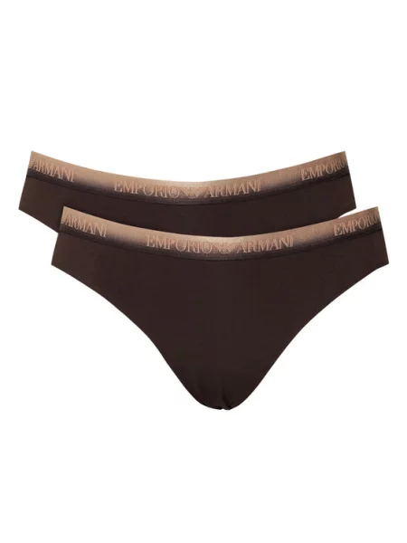 Emporio Armani Underwear Fazonos bugyi szett Sötétbarna