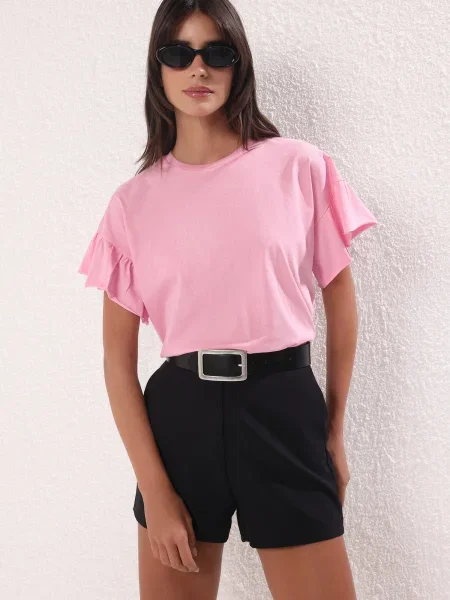 Trendyol Tricou deschis roz