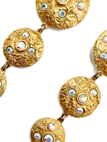 Обеци Jennifer Gibson Jewellery с кристали златисто