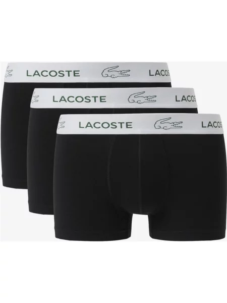 Bokserki Lacoste Stretch Cotton czarne zielone 3 sztuki S białe