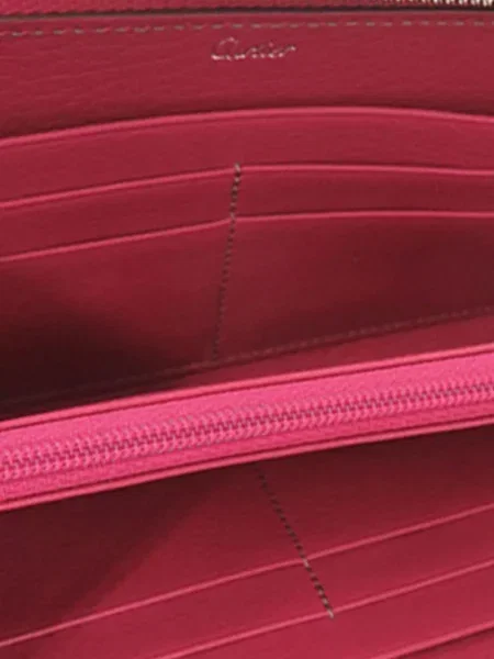 Lung portofel Cartier din piele roz