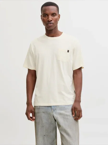 JACK & JONES Tricou JJEdover murdar alb