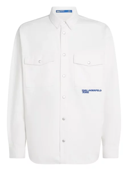 Cămașă Karl Lagerfeld Jeans cu imagine alb