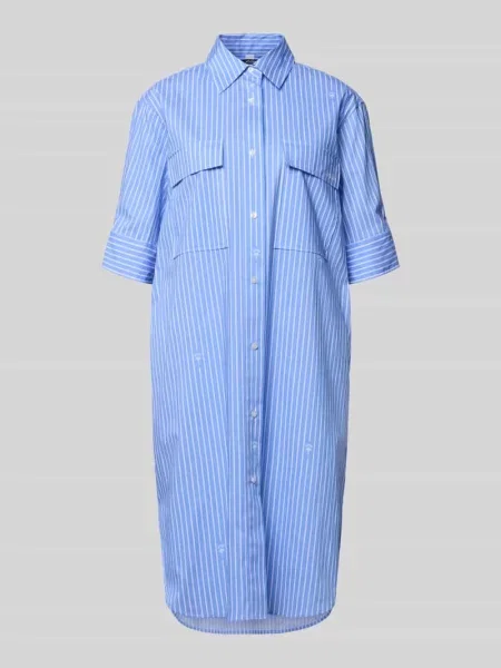 Sukienka koszulowa o kroju relaxed fit z na piersiach model Daliya' Joop! niebieska