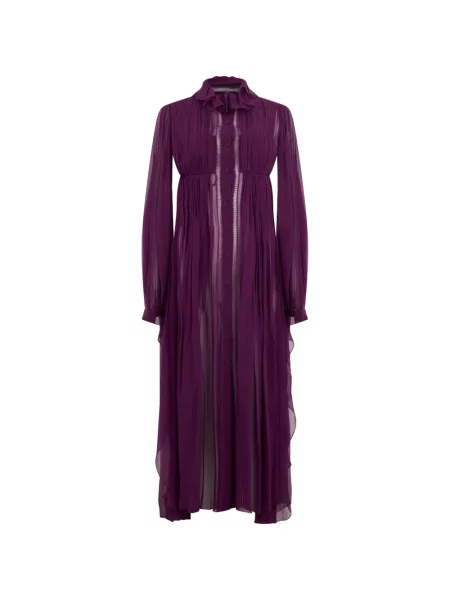 Rochie maxi Alberta Ferretti cu volane violet
