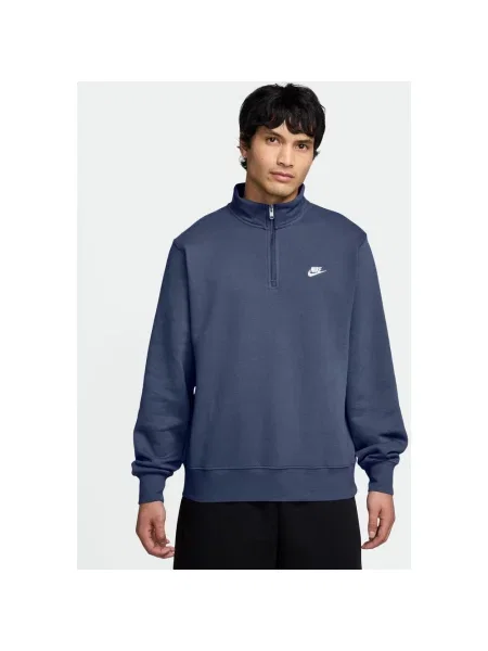 Bluza z kapturem damska Nike Sportswear Club Fleece Half Zip granatowy S niebieska