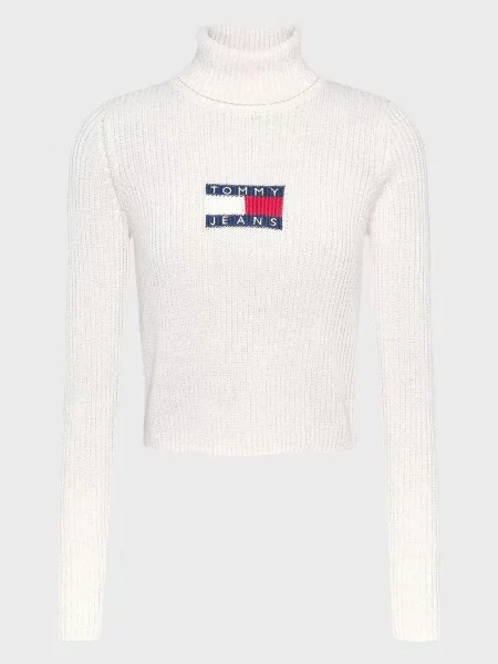 Меланжева гольф водолазка Tommy Jeans біла