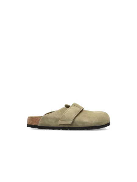 Klapki Birkenstock skórzane zielone