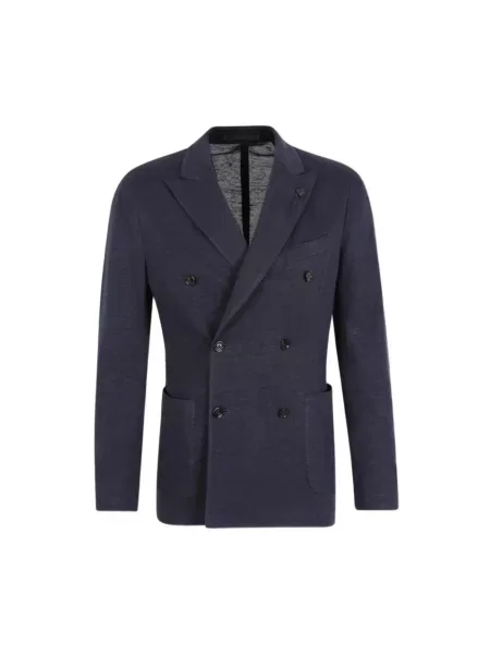 Marynarka Lardini z dżerseju niebieska