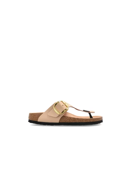 Sneakers Birkenstock Gizeh Big Buckle Natural Leather Patent High-Shine New Beige EUR 37 różowe