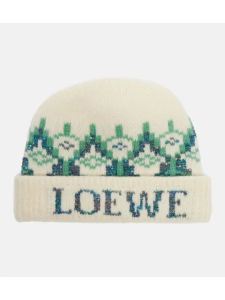 Căciulă Loewe de lână alb