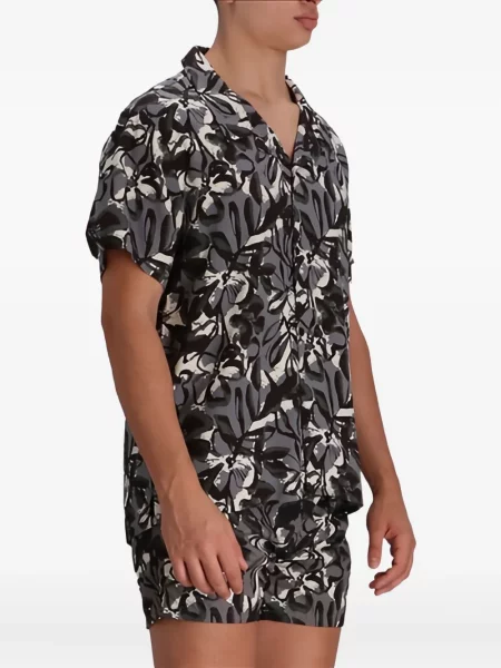 Cămașă Boss cu model floral gri