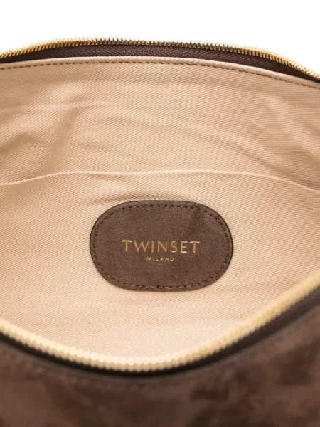 Colier Twinset din piele de căprioară maro