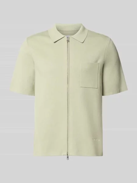 Koszulka polo o kroju slim fit z zamkiem błyskawicznym dwustronnym model RICO' Samsoe Samsoe miętowa