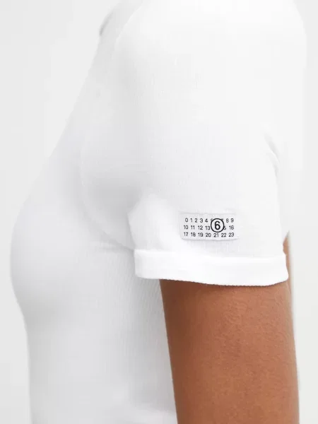 Maison Margiela дамска тениска тип бельо с бяло