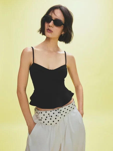 Bershka Top čierna