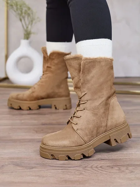 Botine Resti cu șireturi din dantelă maro