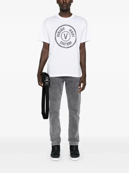 Raštuotas marškinėliai Versace Jeans Couture balta