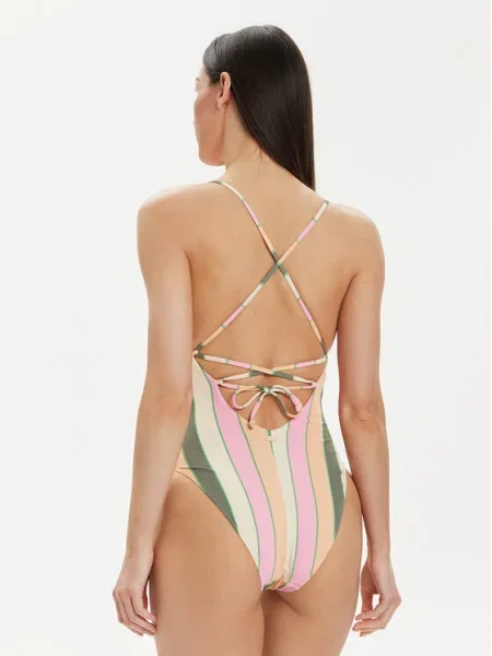 Roxy Costum de baie Vista Stripe One Piece Colorat verde